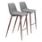 Zuo Modern Magnus BarStool Set of 2, Slate Gray/Walnut - 109938