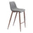 Zuo Modern Magnus BarStool Set of 2, Slate Gray/Walnut