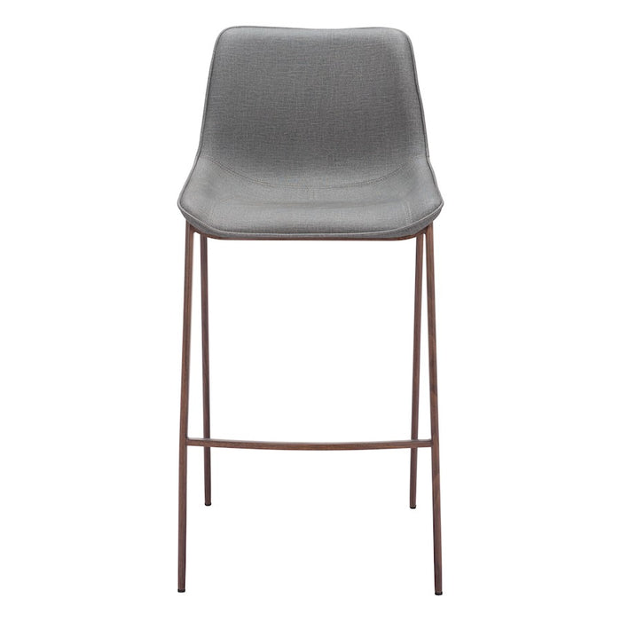Zuo Modern Magnus BarStool Set of 2, Slate Gray/Walnut