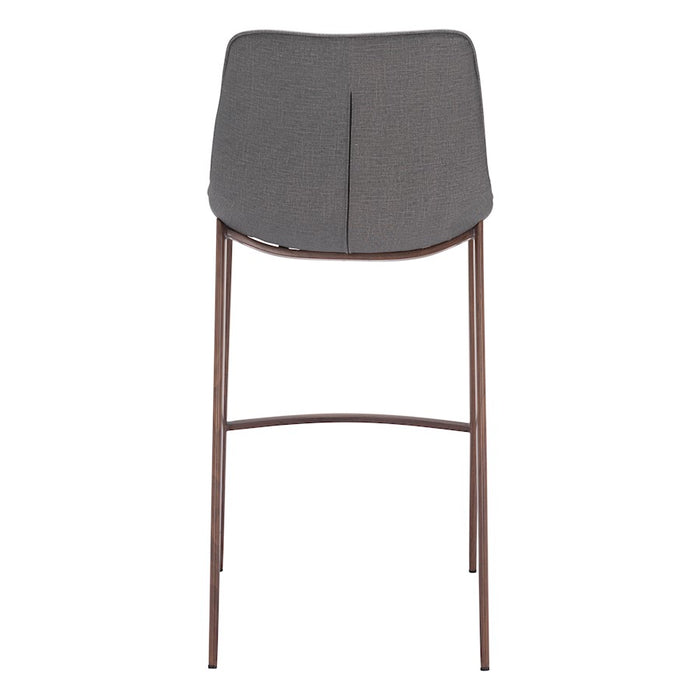 Zuo Modern Magnus BarStool Set of 2, Slate Gray/Walnut