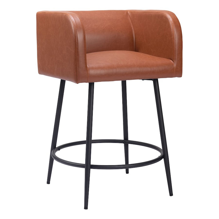 Zuo Modern Horbat Counter Stool Set of 2, Brown