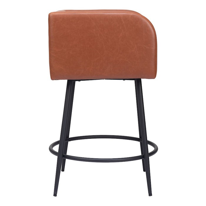 Zuo Modern Horbat Counter Stool Set of 2, Brown