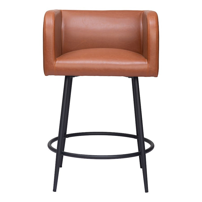 Zuo Modern Horbat Counter Stool Set of 2, Brown