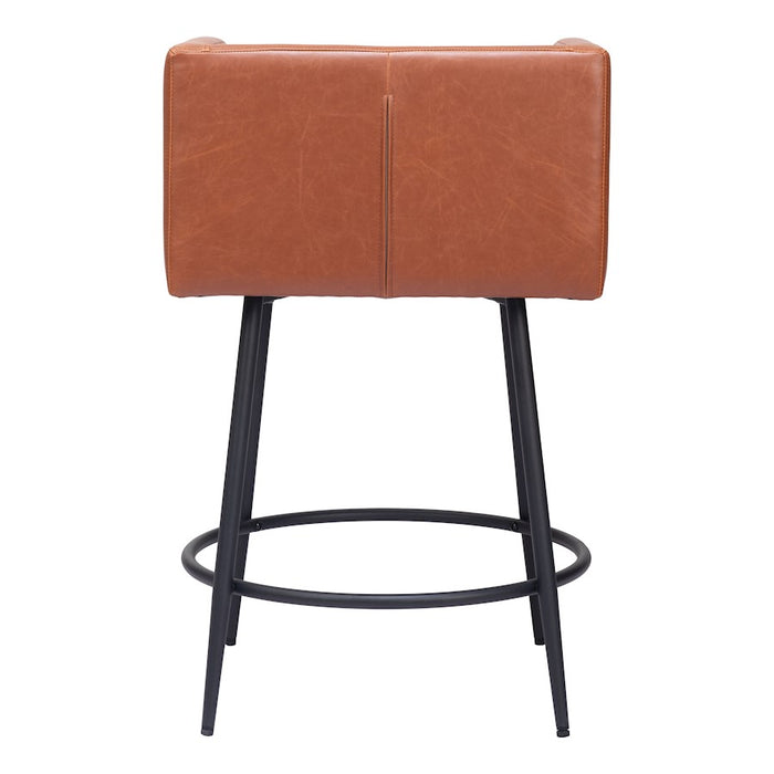 Zuo Modern Horbat Counter Stool Set of 2, Brown