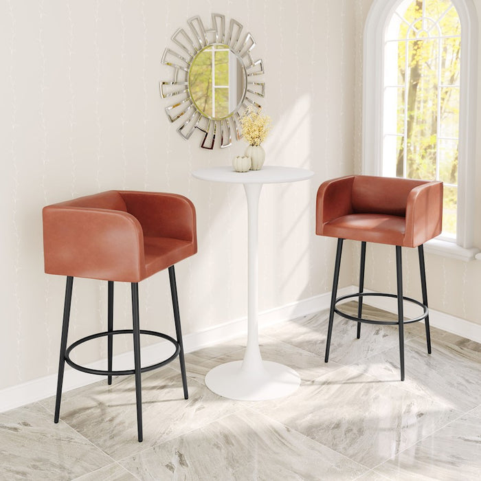 Zuo Modern Horbat BarStool Set of 2, Brown