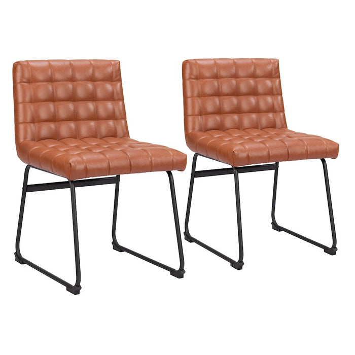 Zuo Modern Pago Dining Chair Set of 2, Brown - 109948