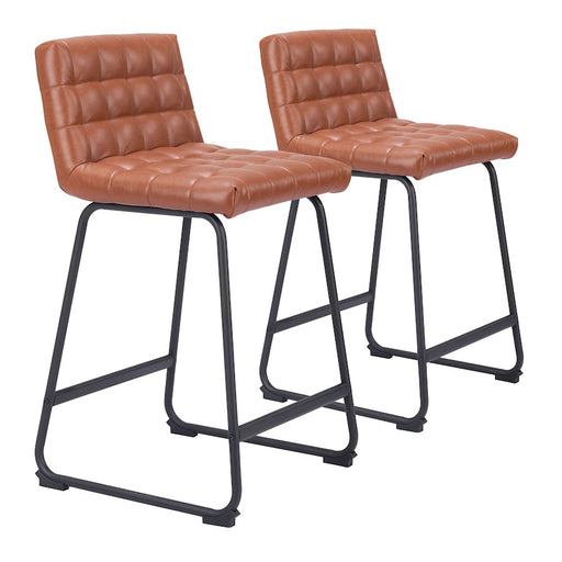 Zuo Modern Pago Counter Stool Set of 2, Brown - 109949