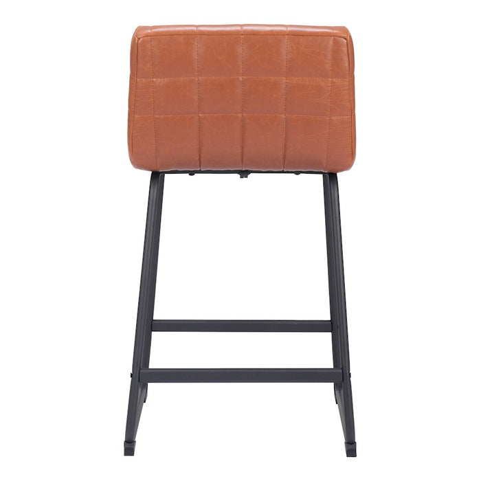Zuo Modern Pago Counter Stool Set of 2, Brown
