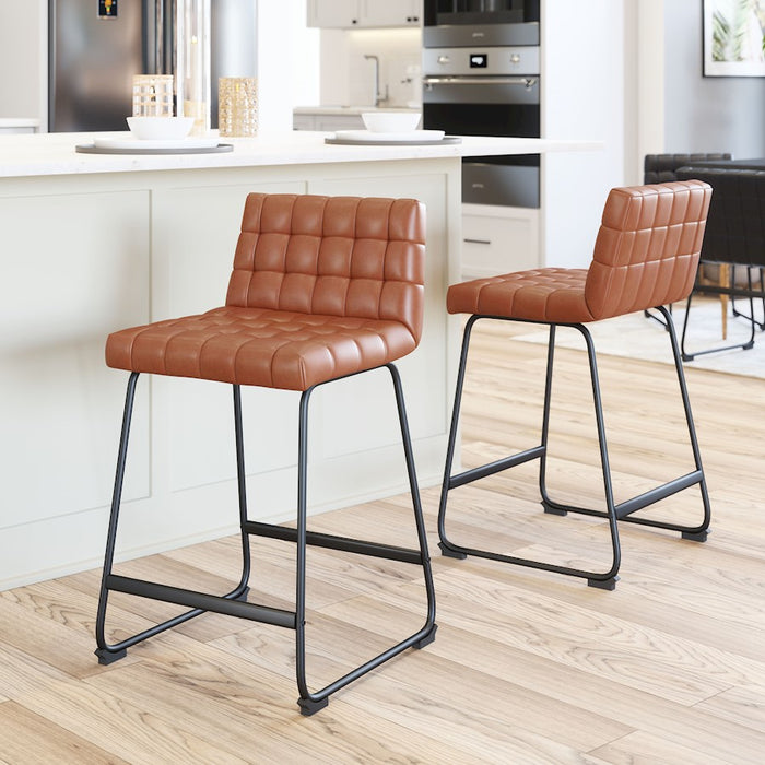 Zuo Modern Pago Counter Stool Set of 2, Brown