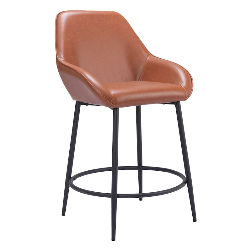 Zuo Modern Vila Counter Stool Set of 2, Brown - 109952