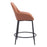 Zuo Modern Vila Counter Stool Set of 2, Brown