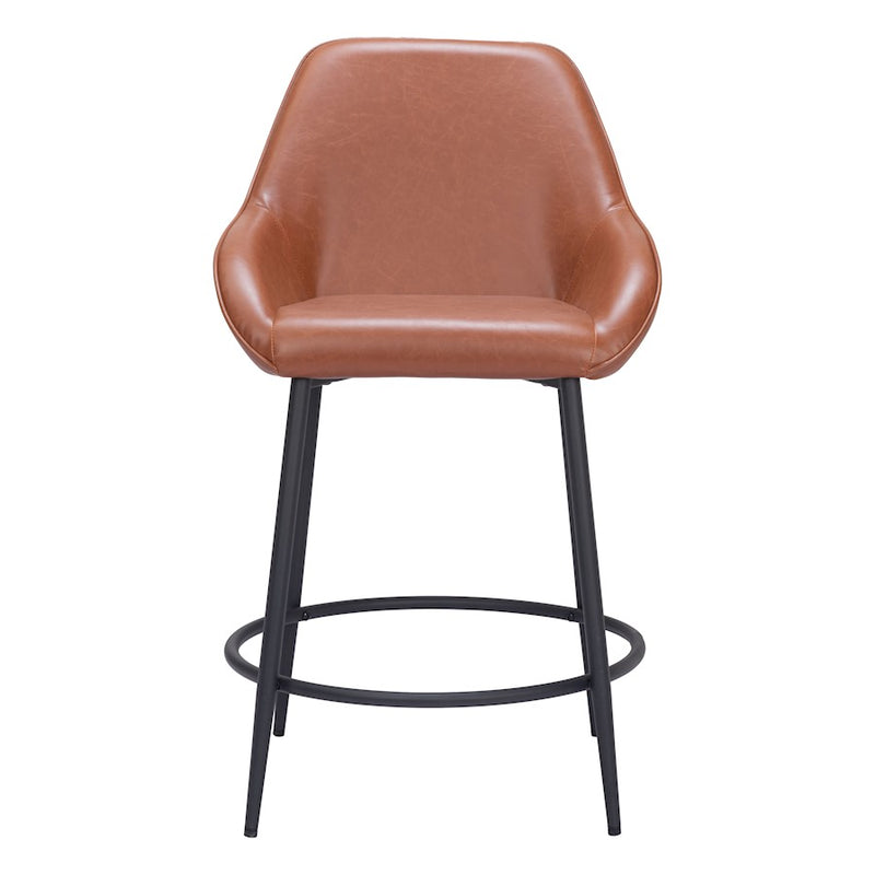 Zuo Modern Vila Counter Stool Set of 2, Brown