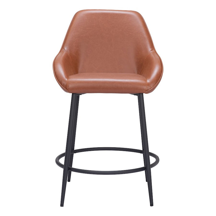 Zuo Modern Vila Counter Stool Set of 2, Brown