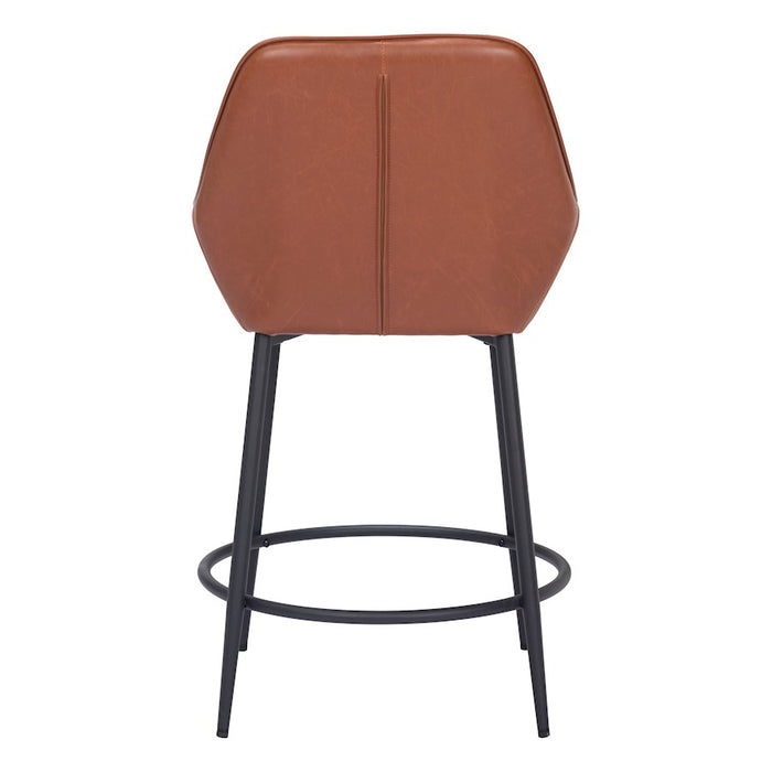 Zuo Modern Vila Counter Stool Set of 2, Brown