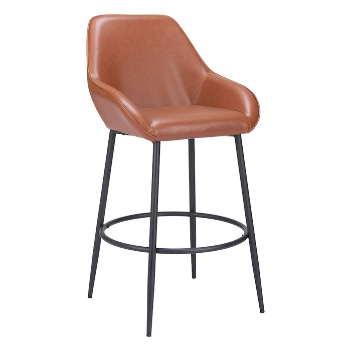 Zuo Modern Vila Barstool Set of 2, Brown - 109953