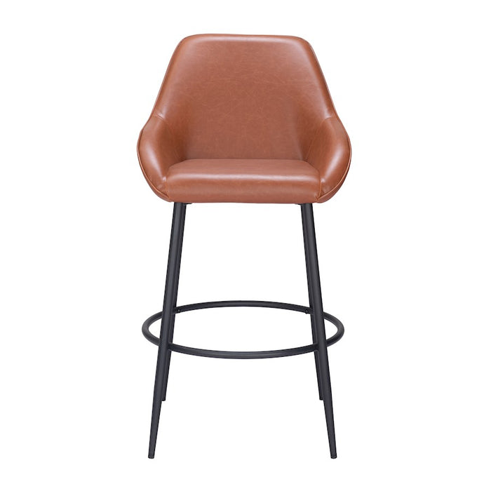 Zuo Modern Vila Barstool Set of 2, Brown