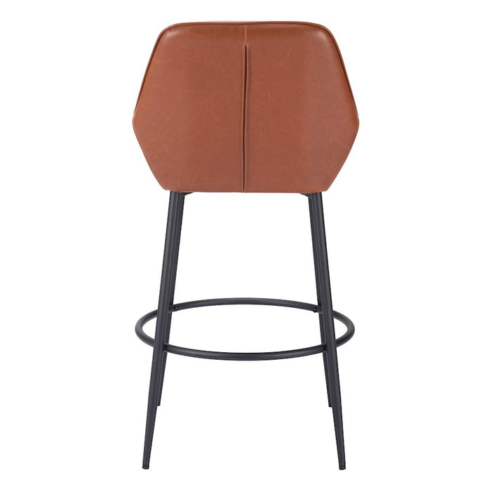 Zuo Modern Vila Barstool Set of 2, Brown