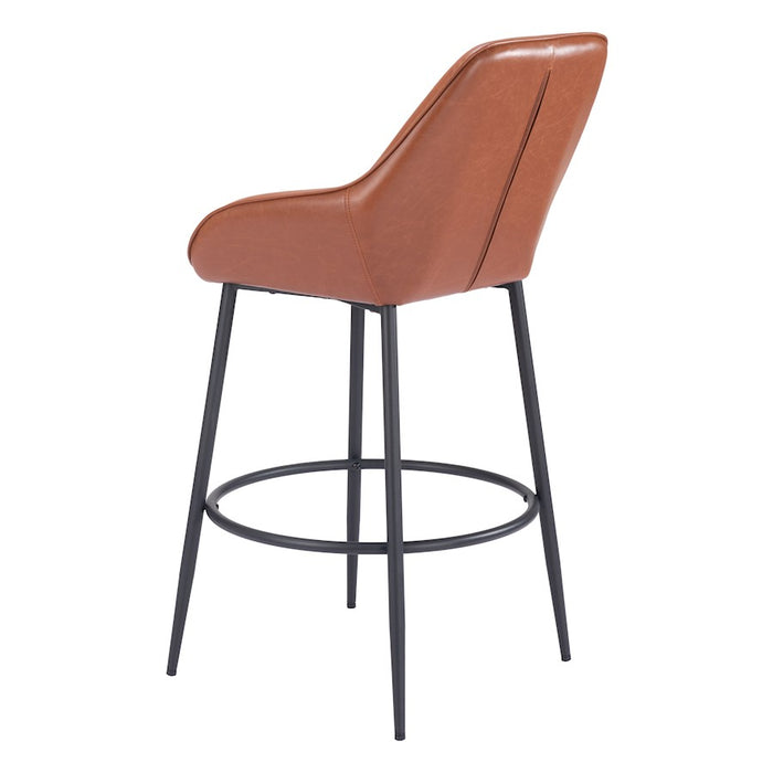 Zuo Modern Vila Barstool Set of 2, Brown