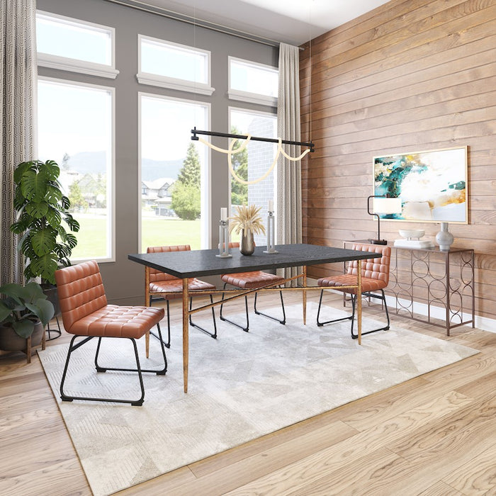Zuo Modern Nida Dining Table, Black/Bronze