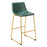 Zuo Modern Augusta BarStool Set of 2, Green/Gold