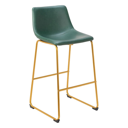 Zuo Modern Augusta BarStool Set of 2, Green/Gold