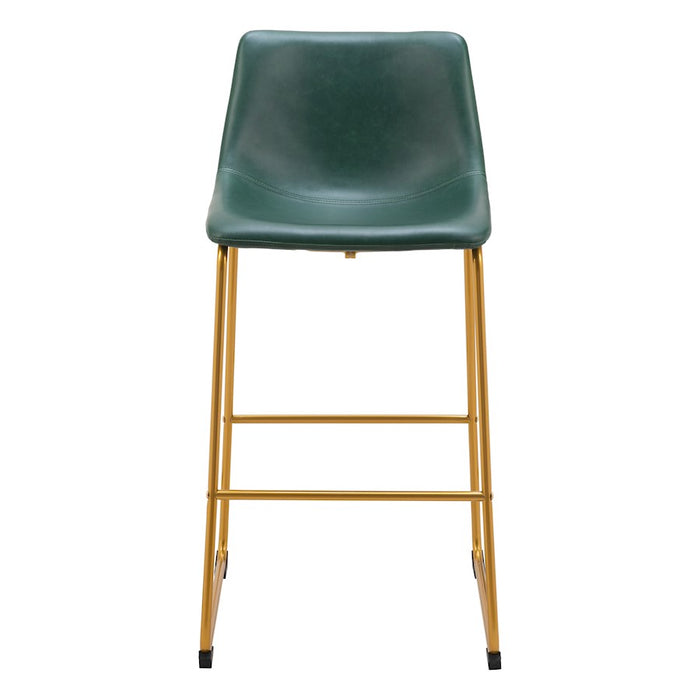 Zuo Modern Augusta BarStool Set of 2, Green/Gold