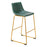 Zuo Modern Augusta BarStool Set of 2, Green/Gold