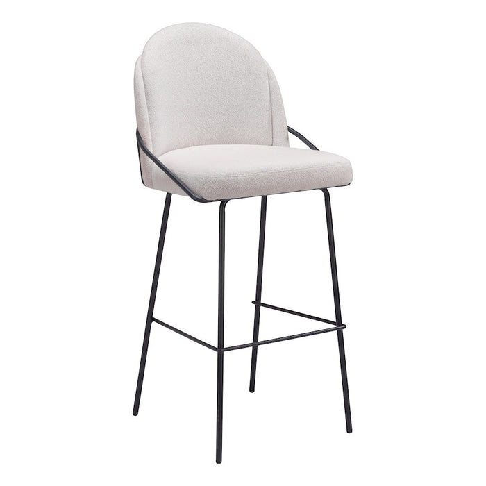 Zuo Modern Jambi Barstool Set of 2, Ivory - 109969