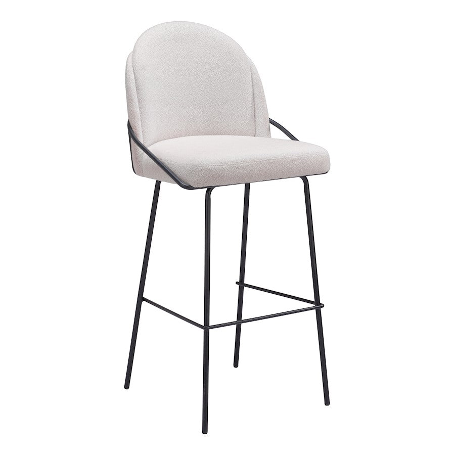 Zuo Modern Jambi Barstool Set of 2, Ivory - 109969
