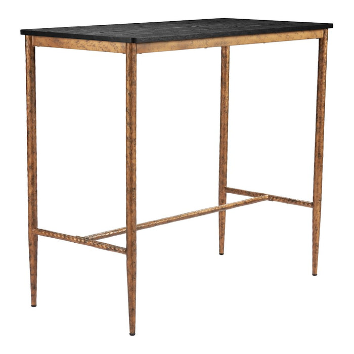 Zuo Modern Nida Bar Table, Black/Bronze