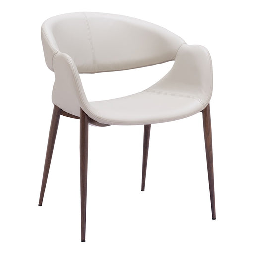 Zuo Modern Limay Dining Chair Set of 2, Beige/Walnut