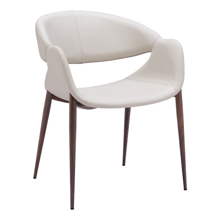 Zuo Modern Limay Dining Chair Set of 2, Beige/Walnut