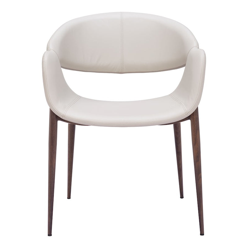 Zuo Modern Limay Dining Chair Set of 2, Beige/Walnut