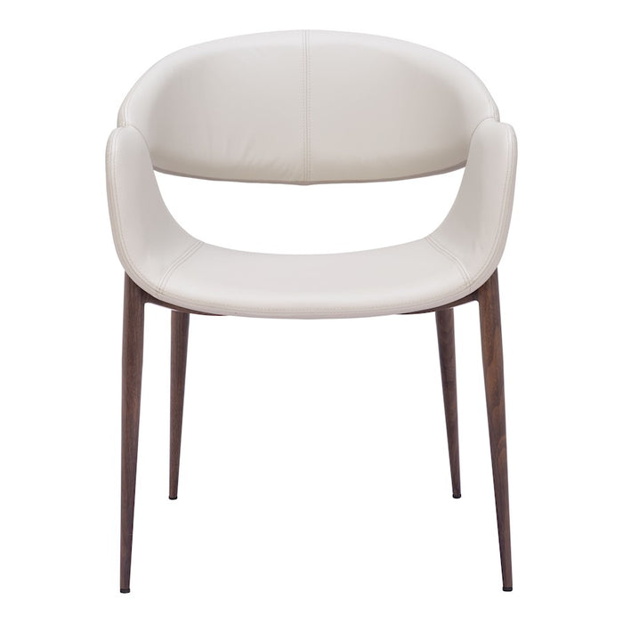 Zuo Modern Limay Dining Chair Set of 2, Beige/Walnut