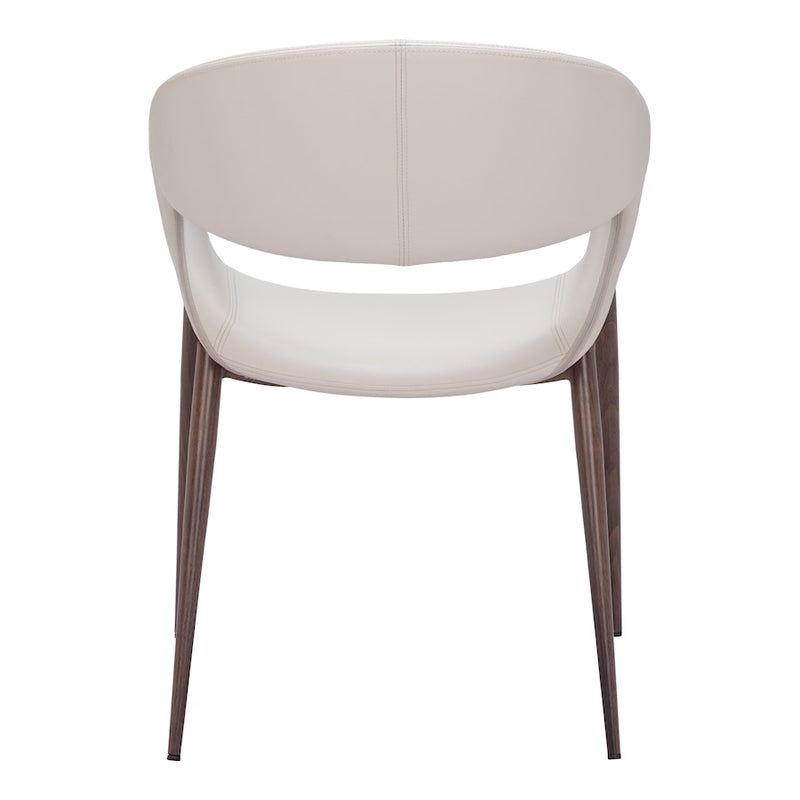 Zuo Modern Limay Dining Chair Set of 2, Beige/Walnut