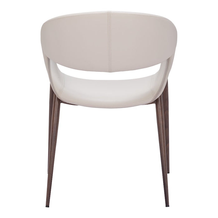 Zuo Modern Limay Dining Chair Set of 2, Beige/Walnut