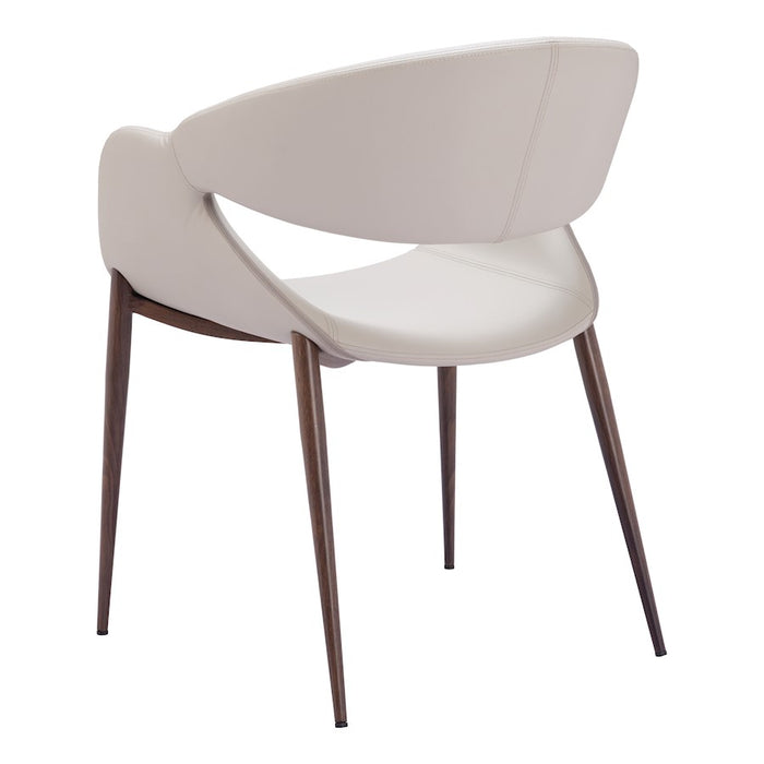 Zuo Modern Limay Dining Chair Set of 2, Beige/Walnut