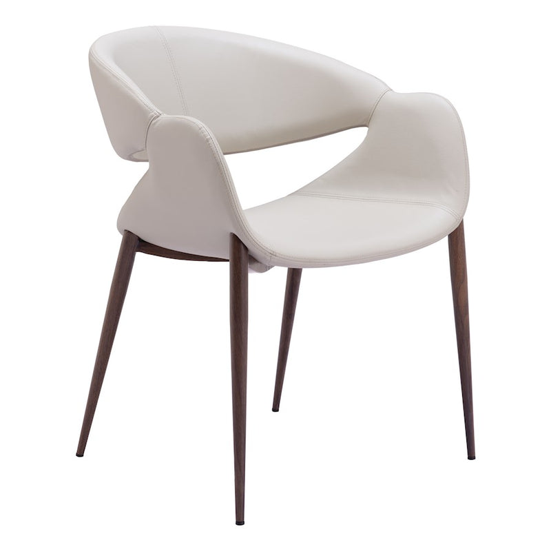 Zuo Modern Limay Dining Chair Set of 2, Beige/Walnut