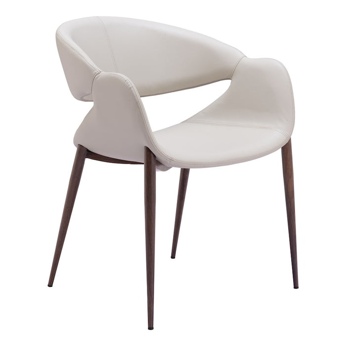 Zuo Modern Limay Dining Chair Set of 2, Beige/Walnut