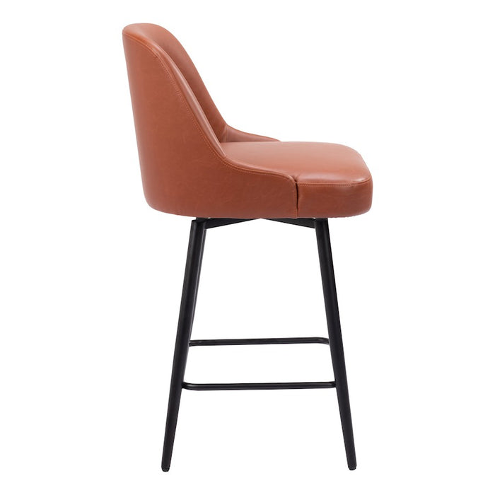 Zuo Modern Keppel Swivel Counter Stool, Brown