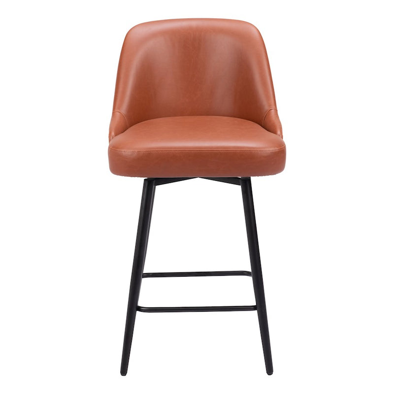 Zuo Modern Keppel Swivel Counter Stool, Brown