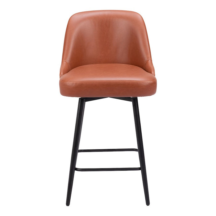 Zuo Modern Keppel Swivel Counter Stool, Brown