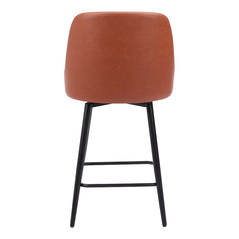 Zuo Modern Keppel Swivel Counter Stool, Brown
