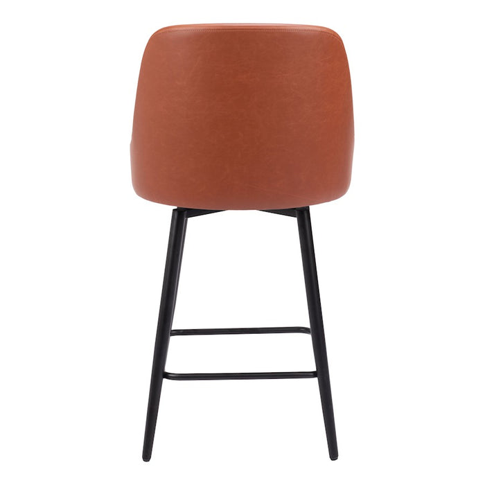 Zuo Modern Keppel Swivel Counter Stool, Brown