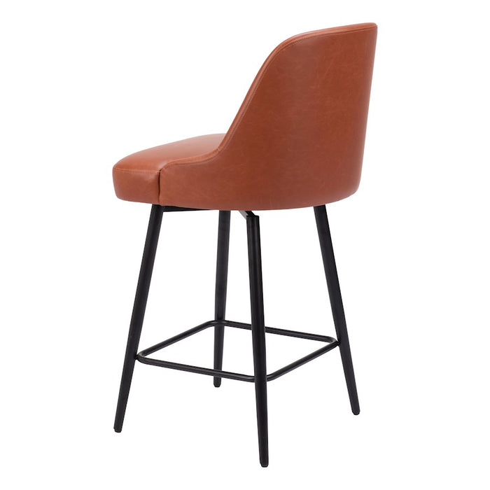 Zuo Modern Keppel Swivel Counter Stool, Brown