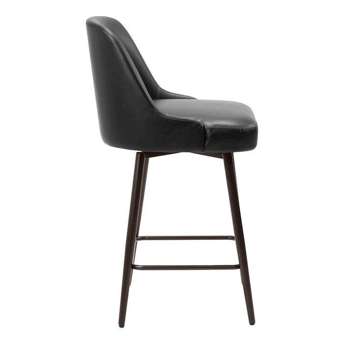 Zuo Modern Keppel Swivel Counter Stool, Black/Bronze