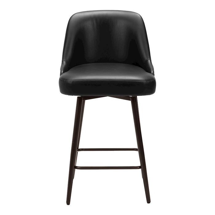 Zuo Modern Keppel Swivel Counter Stool, Black/Bronze