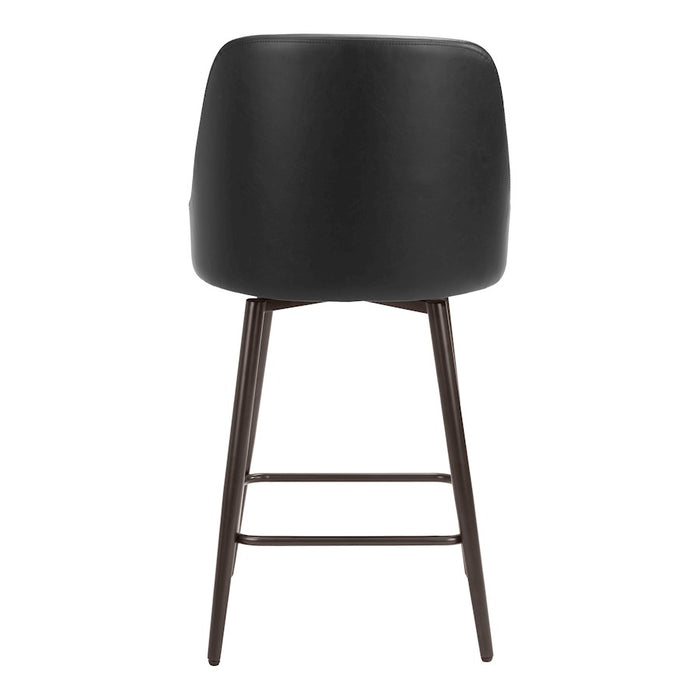 Zuo Modern Keppel Swivel Counter Stool, Black/Bronze