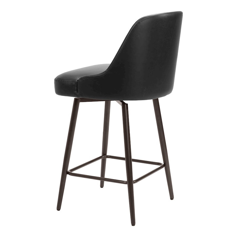 Zuo Modern Keppel Swivel Counter Stool, Black/Bronze