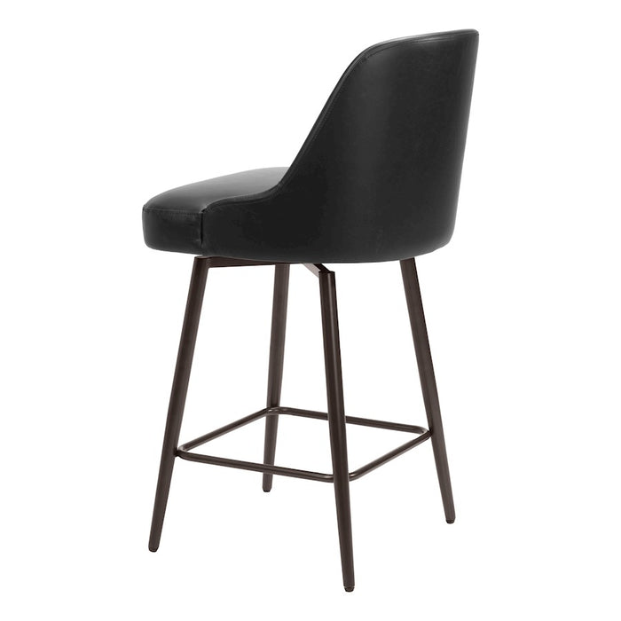 Zuo Modern Keppel Swivel Counter Stool, Black/Bronze